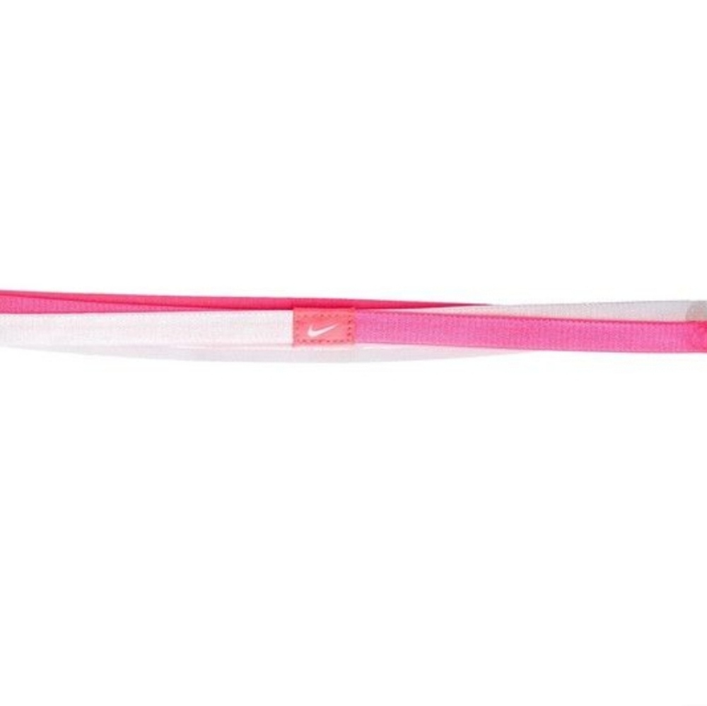 New Nike ribbon headband pink and white one